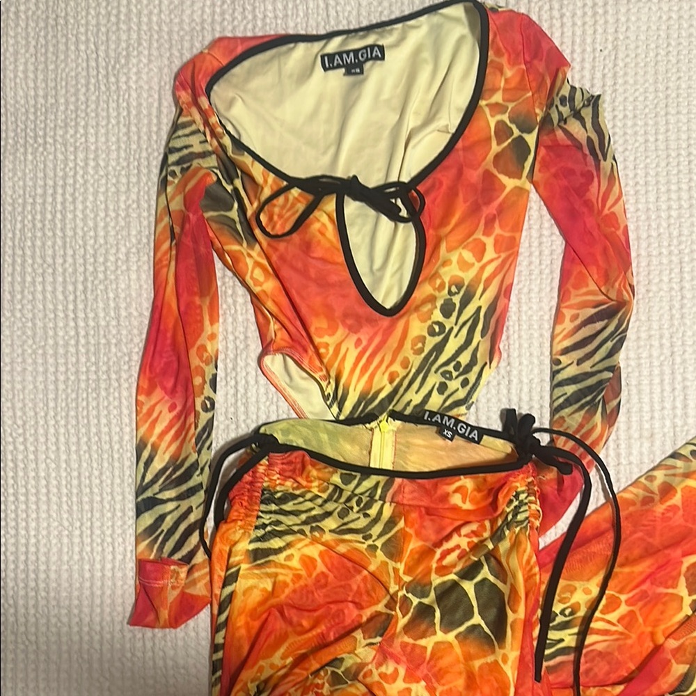 I.AM.GIA Fiery Patterned Top and pant  Set